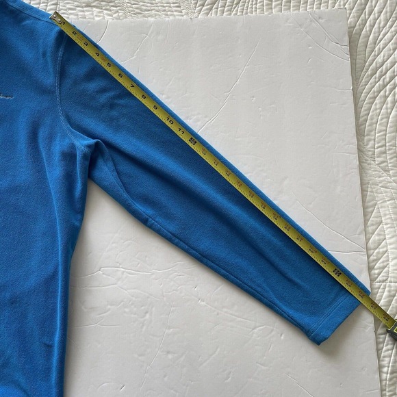 Eddie Bauer Sweater Mens Medium Blue Fleece Mid Zip Athleisure Outdoor Spring - Picture 9 of 10